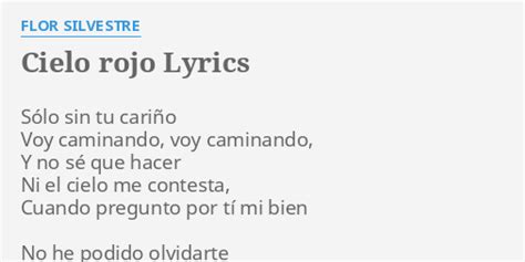 Cielo Rojo Lyrics By Flor Silvestre S Lo Sin Tu Cari O
