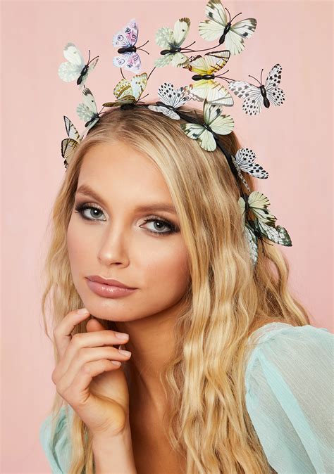 Festival Butterfly Headband White Multi Dolls Kill