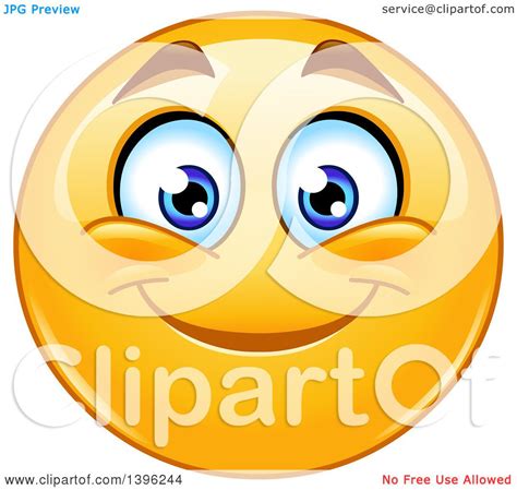 Clipart Of A Cartoon Yellow Smiley Face Emoji Emoticon Smiling