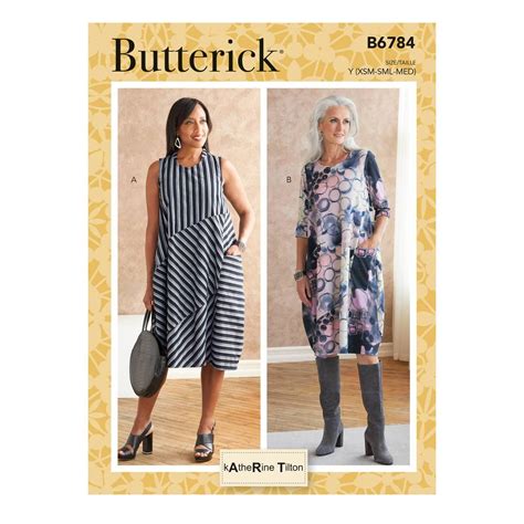 butterick women s dress sewing pattern b6784 l xxl hobbycraft