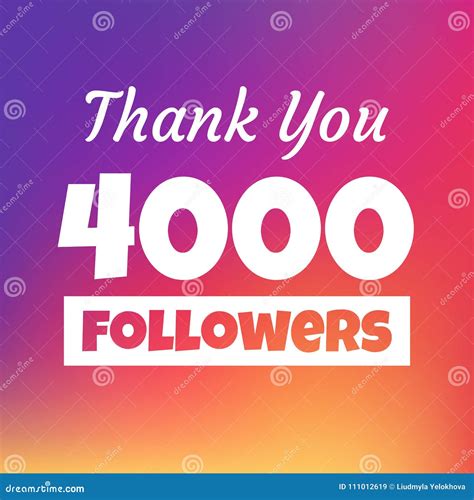 Thank You 4000 Followers Design Template Social Network Number