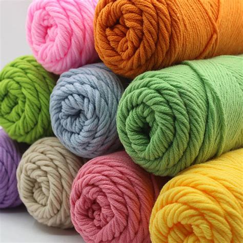 6pcslot Lovers Cotton Thread Natural Milk Cotton 3mm Thick Yarn For