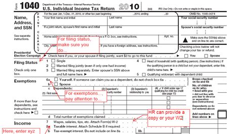 Sample Completed 1040 Form