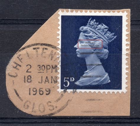 Gb Postmark Qe2 Cheltenham Glos Machine Cancel 1969 5d Machin
