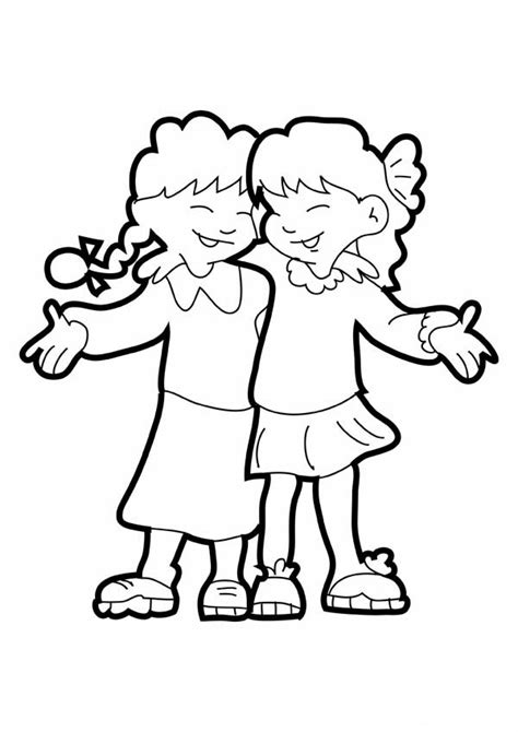 Anime Best Friend Hugging Coloring Pages
