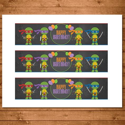 Teenage Mutant Ninja Turtles Drink Label Chalkboard Etsy