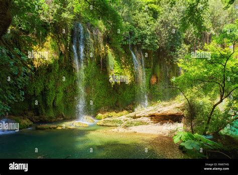Beautiful Waterfall In Deep Forest At Antalya Turkey Middle East
