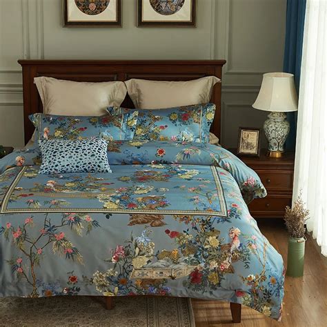 Luxury Flower Garden 1000tc Egyptian Cotton Bedding Sets Queen King