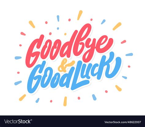 Goodbye And Good Luck Farewell Card Royalty Free Vector