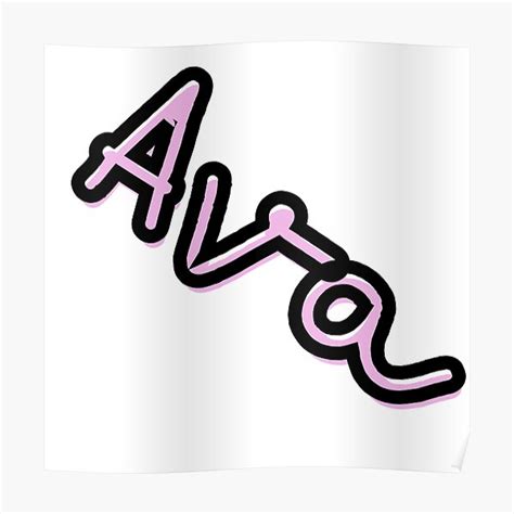 Ava Name Minimalist Signature Handwritten Felt Tip Tag Poster By