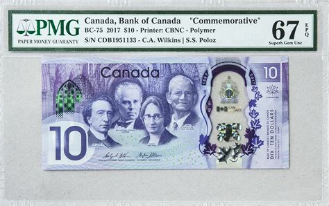 Cda And Cdb Canada 150th New 2017 Commemorative 10 Dollar Polymer Unc