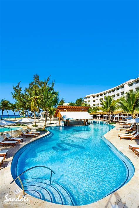 Lounge And Relax In Style At Sandals Barbados Where The Main Pool Also Has A Swim Up Bar It S