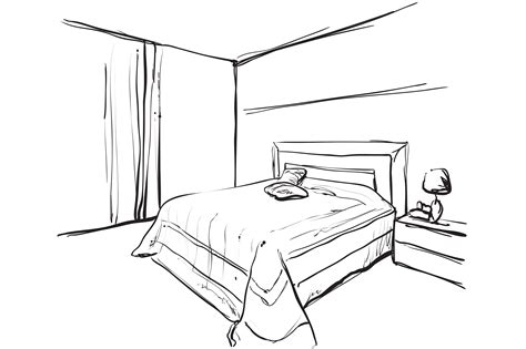 Bedroom Interior Sketching Illustrator Graphics Creative Market