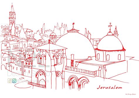Jerusalem Sketch Poster By Noldesignstudio On Etsy Tube Carton City