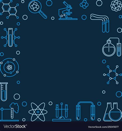 Chemistry Vector Creative Square Background With Chemical Linear Icons