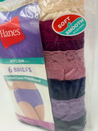 Hanes Nylon Briefs Panties 6 Pack Underwear Assorted Colors Womens