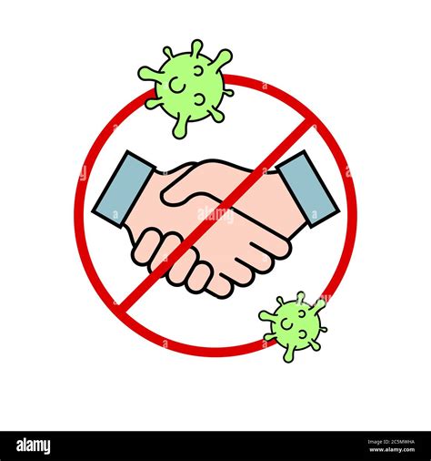 No Handshake Symbol In A Red Circle Stop Handshakes Color Sign With A