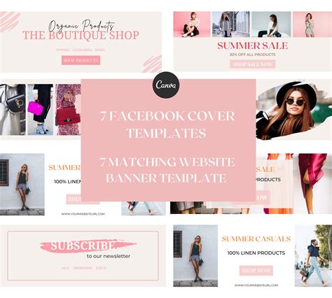 Canva Facebook Cover Templates Facebook Banner Template Etsy Uk
