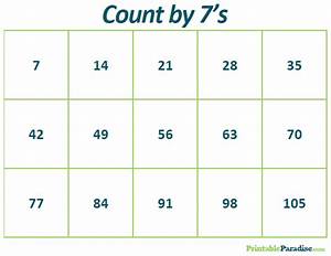 Printable Count By 7 Practice Chart