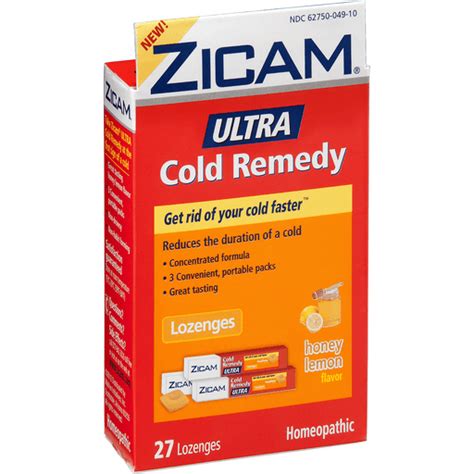 Zicam Cold Remedy Ultra Homeopathic Lozenges Honey Lemon 27 Ct Shop Superlo Foods