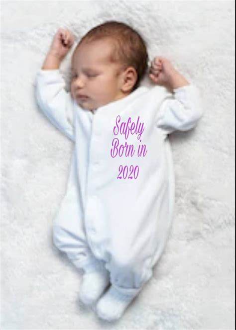 Safely Born In 2020 Baby Sleepsuit Pregnant In Lockdown Etsy
