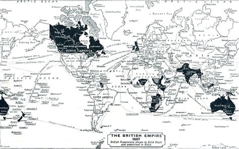 British Empire Map 1897 19th Century Illustration Stock Illustration
