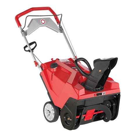 Intake height and serrated steel augers. Troy-Bilt Squall 208E 21-in Single-stage Gas Snow Blower at Lowes.com