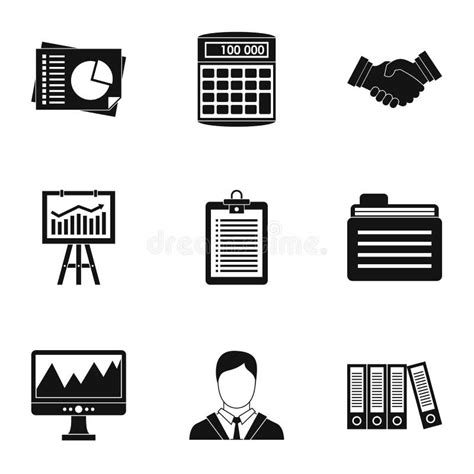 Finance Icons Set Simple Style Stock Vector Illustration Of Growth