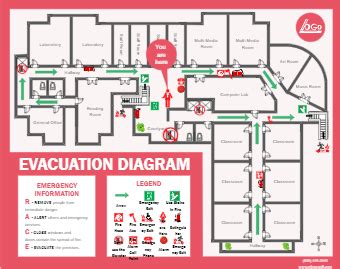 Colored Evacuation Plan Edrawmax Templates