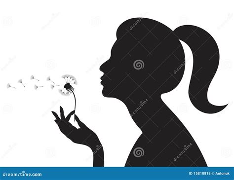 Girl With A Dandelion Stock Vector Illustration Of Flora 15810818