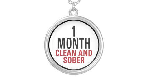 1 Month Clean And Sober Silver Plated Necklace