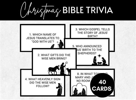 Christmas Bible Trivia Game Printable Nativity Quiz Sunday School