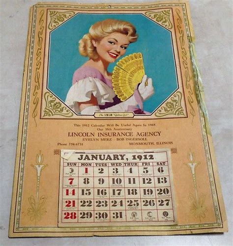 Pinup Calendar Golden Girl Lincoln Insurance Etsy