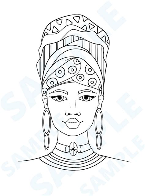 Adult Coloring Page African American Woman Coloring Page Etsy Israel