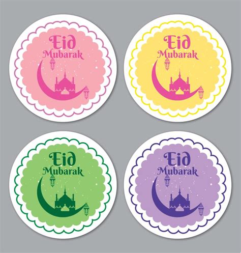 Eid Mubarak Stickers Labels Matt And Glossy Goldstar Stickers
