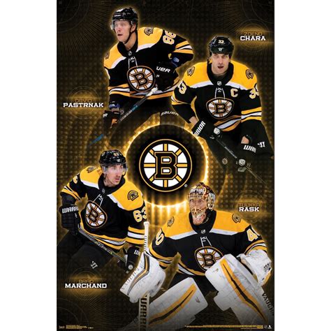 Boston Bruins 22 X 34 Team Poster