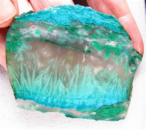 Ultra Rare Chrysocolla Gem Silica With Sagenite Slice Ray Mine