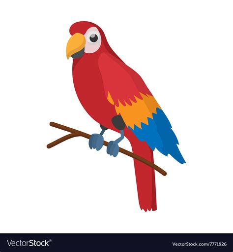 Red Brazil Parrot Icon Cartoon Style Royalty Free Vector