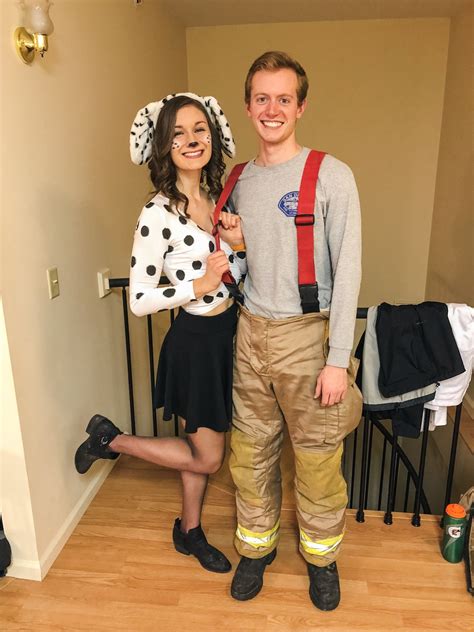 Firefighter And Dalmatian Couples Costume Firefighter Dalmation Halloween Couplescostumes