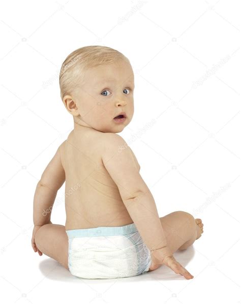 Baby Sitting Virou Se No Fundo Branco Fotos Imagens De © Aporokh 12568529