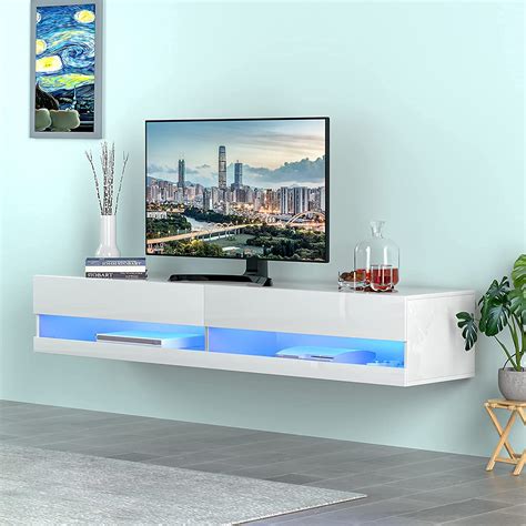 Buy Led Floating Tv Stand Wall Ed Media Console Entertainment Center