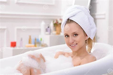 Attractive Young Woman Taking A Bath Stock Image Image Of Female Care 62588679