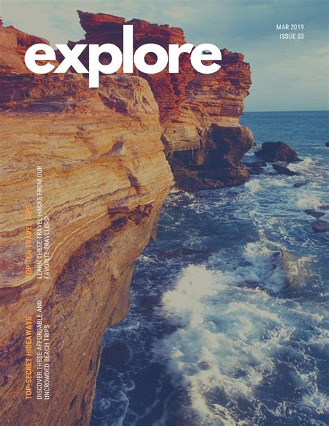 Free Printable Customizable Travel Magazine Cover Templates Canva