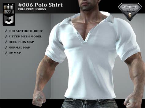 Second Life Marketplace Mj 006 Full Perm Polo Shirt