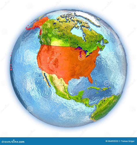 Usa On Isolated Globe Stock Illustration Illustration Of Background