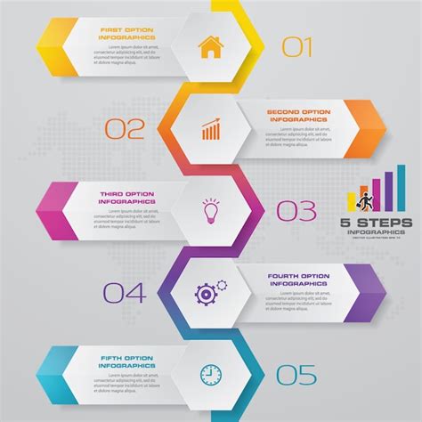 5 Steps Timeline Chart Infographic Element Chart Infographic Images