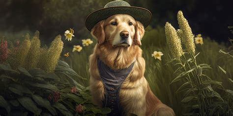 Premium Ai Image Image Of A Dog Wearing Hat And Cowboy Generative Ai