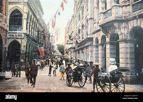 Hong Kong Queens Road Central C 1926 Stock Photo Alamy
