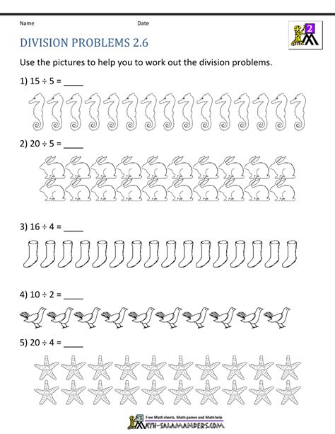 Kids use details from word problems on this third grade math worksheet to construct and solve division problems in which a multidigit number is. 2nd Grade Division Worksheets