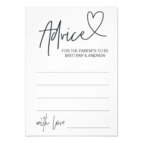 Baby Shower Advice Card Personalized | Zazzle.com | Baby ...